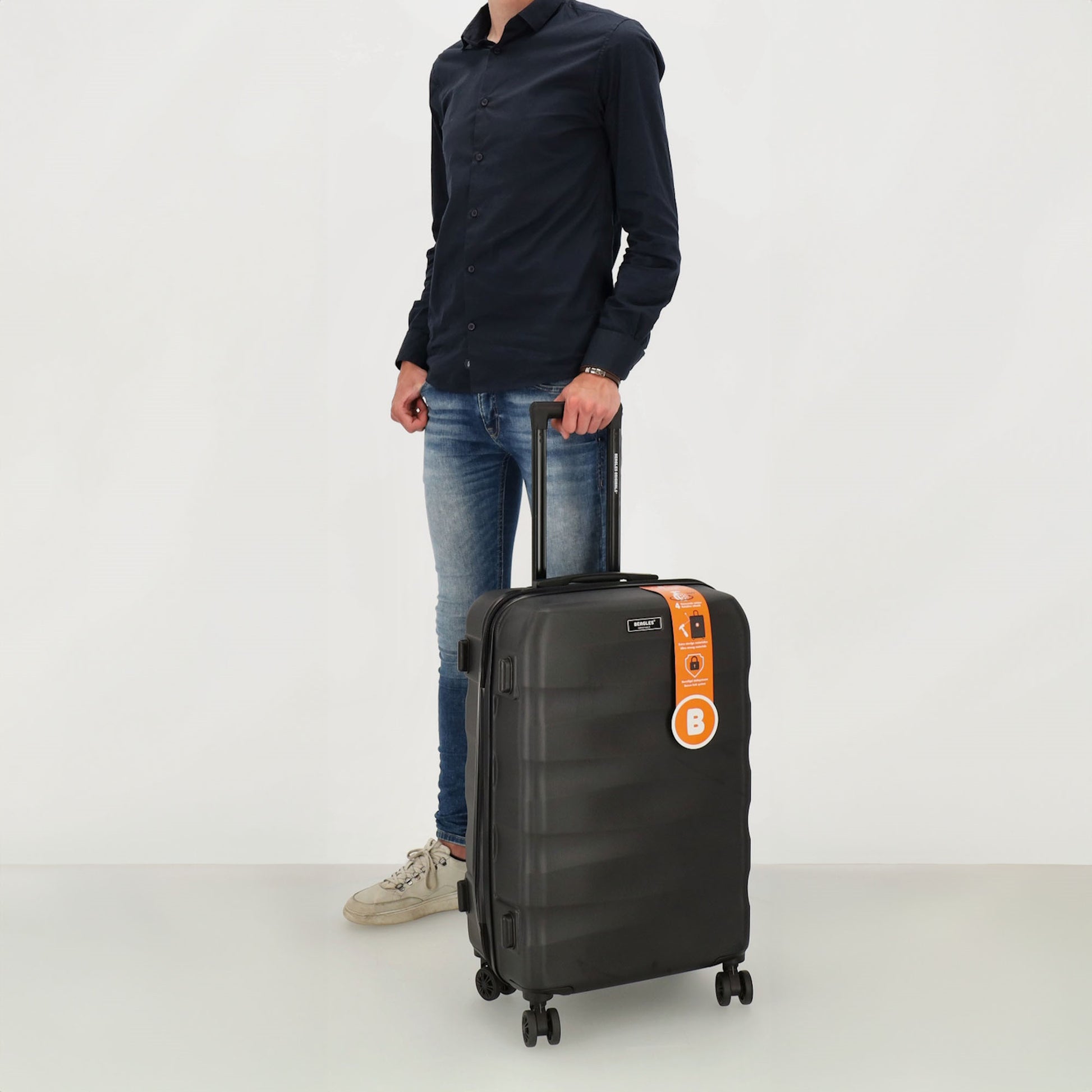 Reisetrolley 66cm in Burgunderrot mit 4-Rad aus ABS - leder-accessoires.com