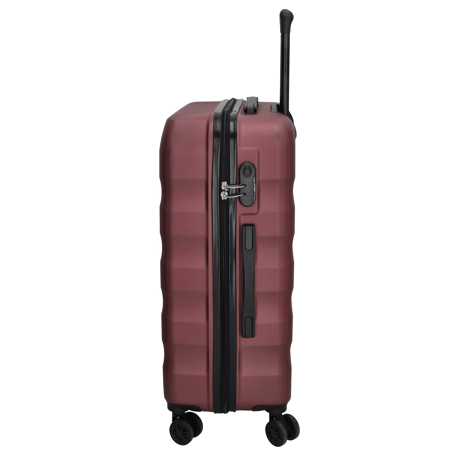 Reisetrolley 66cm in Burgunderrot mit 4-Rad aus ABS - leder-accessoires.com