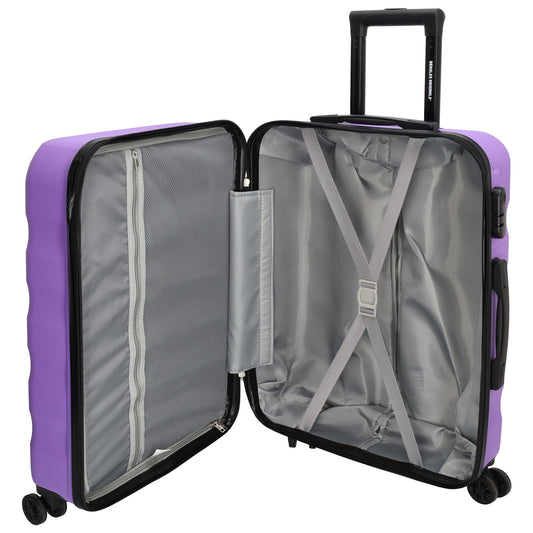 Reisetrolley 66cm in Lila mit 4-Rad aus ABS - leder-accessoires.com