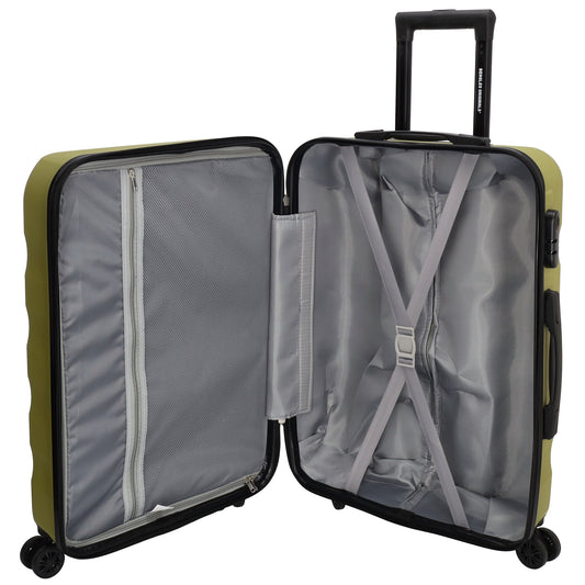 Reisetrolley 66cm in Olivgrün mit 4-Rad aus ABS - leder-accessoires.com