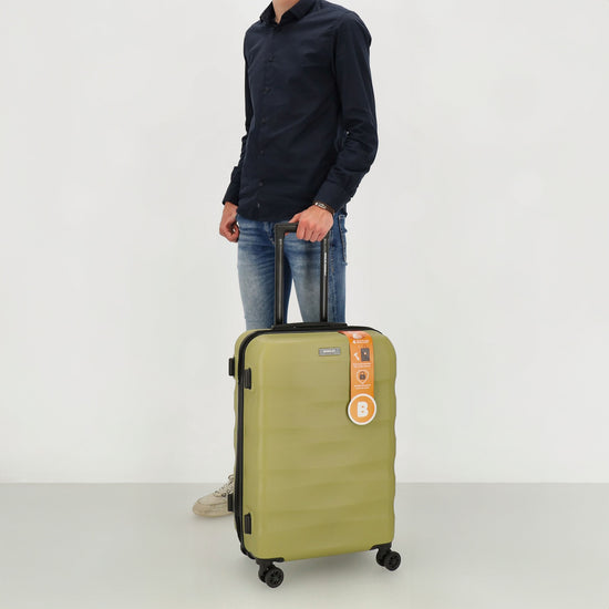 Reisetrolley 66cm in Olivgrün mit 4-Rad aus ABS - leder-accessoires.com