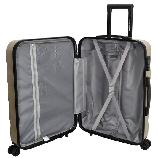 Reisetrolley 66cm in Champagner mit 4-Rad aus ABS - leder-accessoires.com