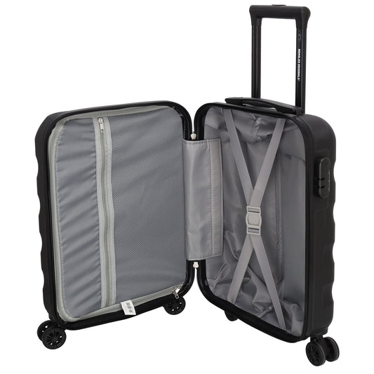 Reisetrolley|Handgepäck in Schwarz mit 4-Rad aus ABS