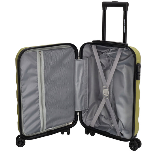 Reisetrolley|Handgepäck in Olivgrün mit 4-Rad aus ABS - leder-accessoires.com