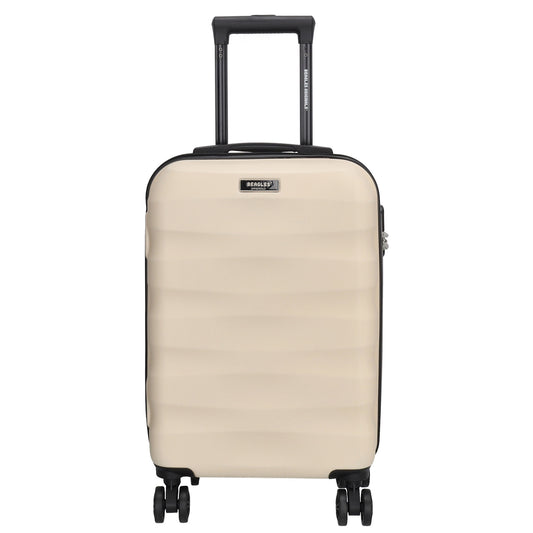 Reisetrolley|Handgepäck in Beige mit 4-Rad aus ABS - leder-accessoires.com