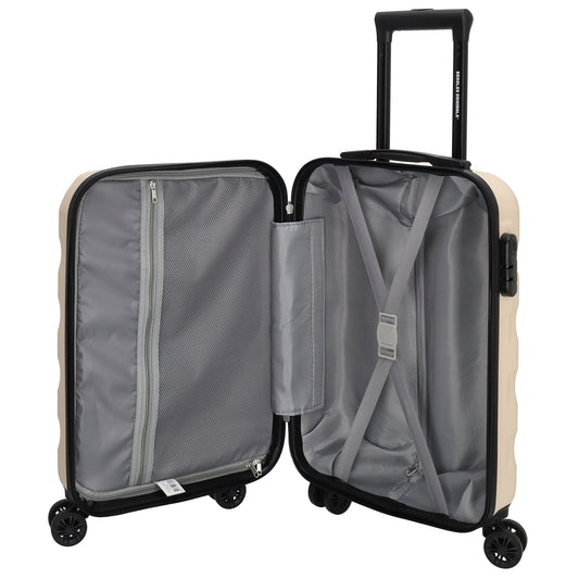 Reisetrolley|Handgepäck in Beige mit 4-Rad aus ABS - leder-accessoires.com