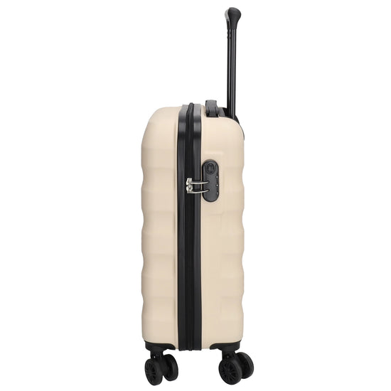 Reisetrolley|Handgepäck in Beige mit 4-Rad aus ABS - leder-accessoires.com