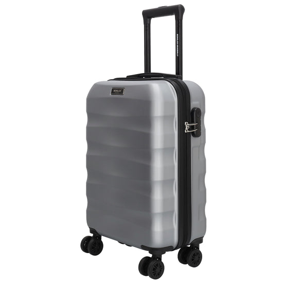 Reisetrolley|Handgepäck in Silber mit 4-Rad aus ABS - leder-accessoires.com