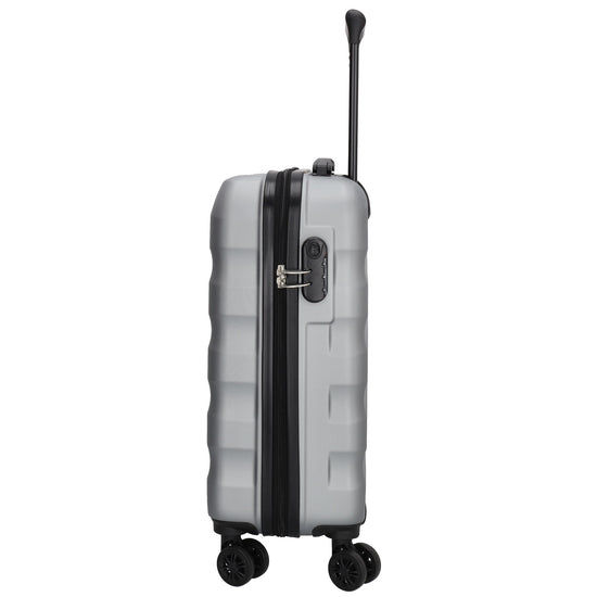 Reisetrolley|Handgepäck in Silber mit 4-Rad aus ABS - leder-accessoires.com