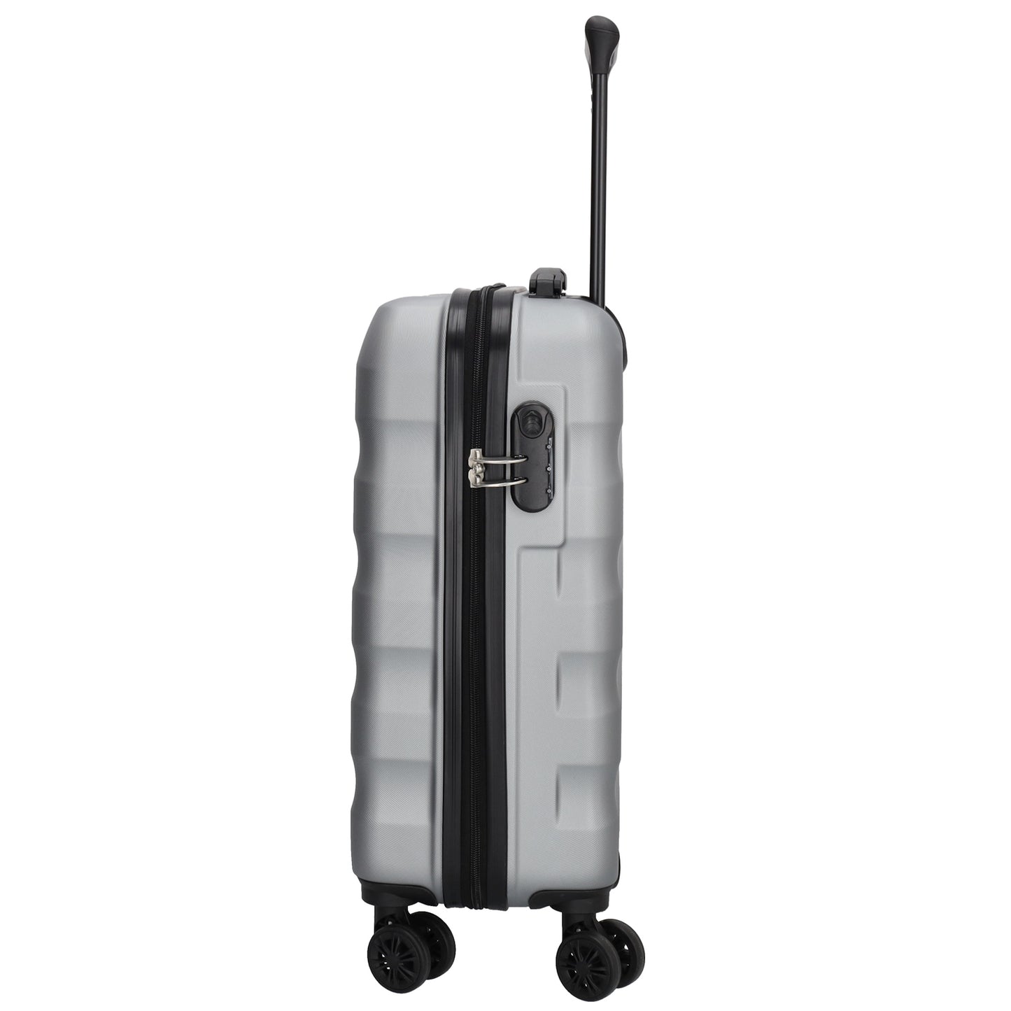 Reisetrolley|Handgepäck in Silber mit 4-Rad aus ABS