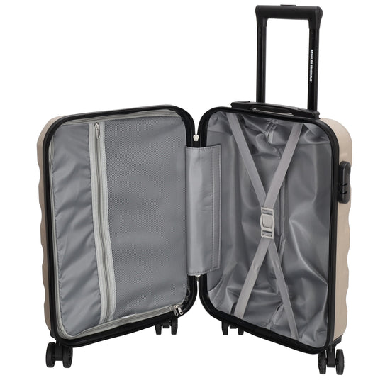 Reisetrolley|Handgepäck in Champagner mit 4-Rad aus ABS - leder-accessoires.com