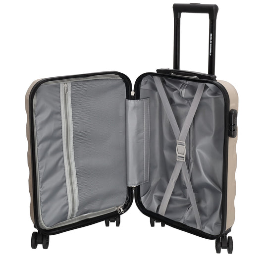 Reisetrolley|Handgepäck in Champagner mit 4-Rad aus ABS - leder-accessoires.com