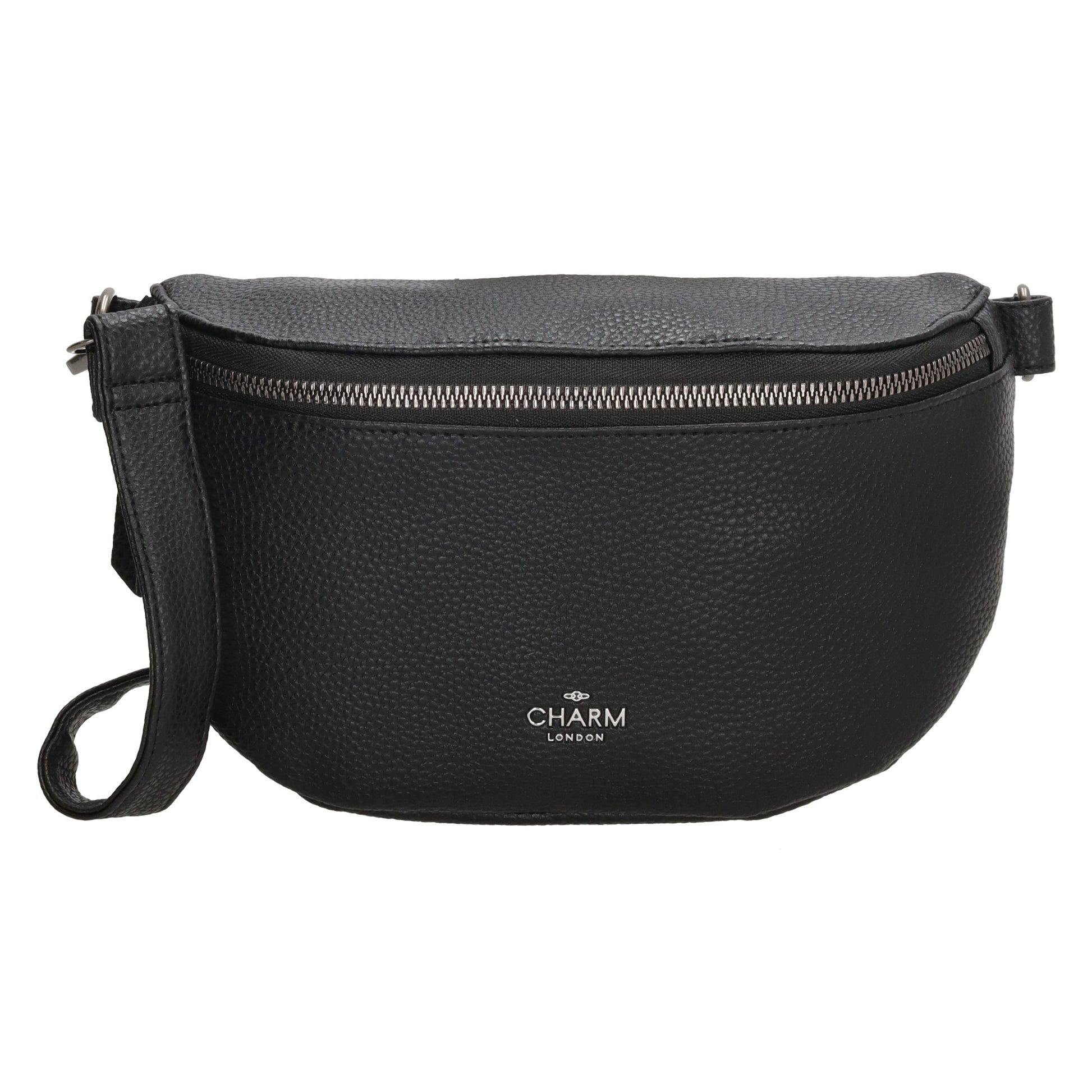 Bodybag 23,5 x 15cm in Lederoptik Schwarz - leder-accessoires.com