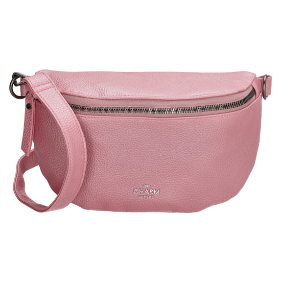 Bodybag 23,5 x 15cm in Lederoptik Rosa - leder-accessoires.com