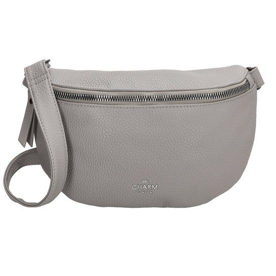 Bodybag 23,5 x 15cm in Lederoptik Grau - leder-accessoires.com