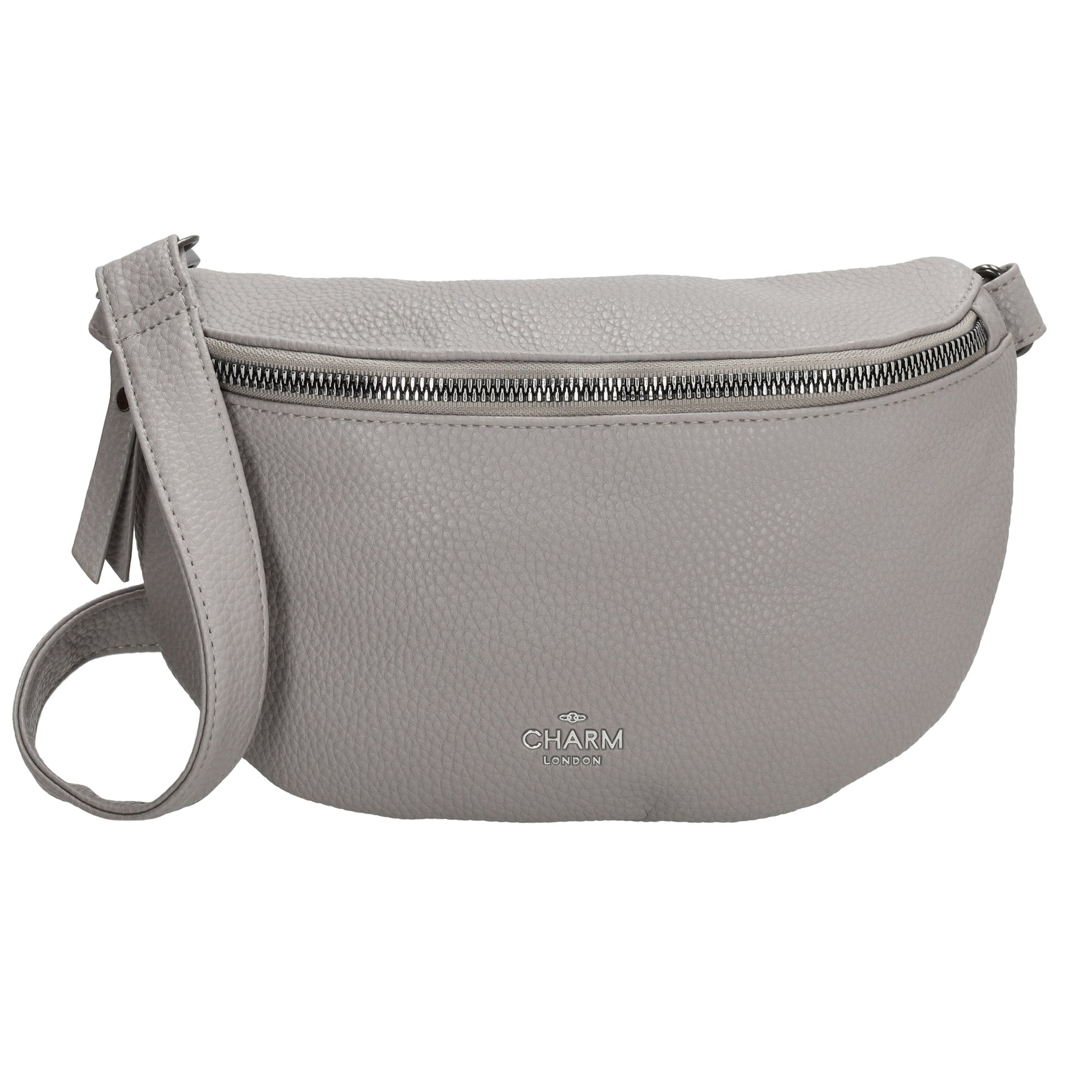 Bodybag 23,5 x 15cm in Lederoptik Grau - leder-accessoires.com