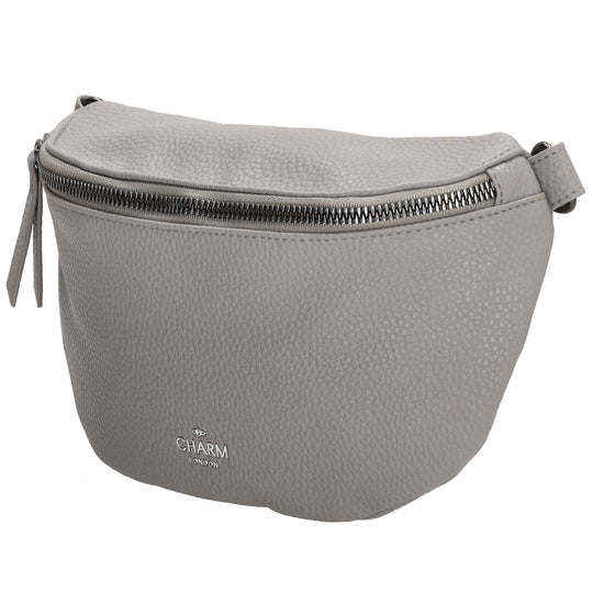 Bodybag 23,5 x 15cm in Lederoptik Grau - leder-accessoires.com
