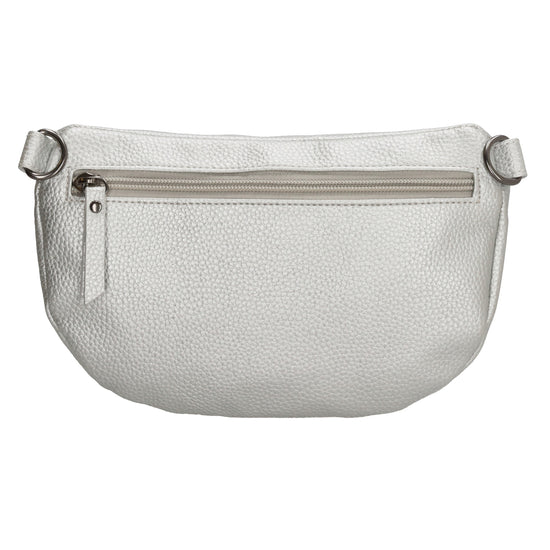 Bodybag 23,5 x 15cm in Lederoptik Silber - leder-accessoires.com