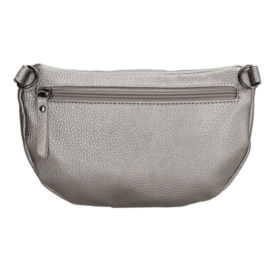 Bodybag 23,5 x 15cm in Lederoptik Silber Metallic - leder-accessoires.com