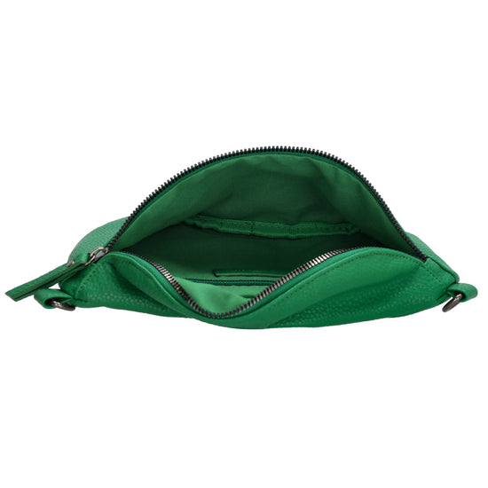 Bodybag 23,5 x 15cm in Lederoptik Grün - leder-accessoires.com
