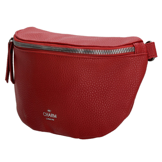 Bodybag 23,5 x 15cm in Lederoptik Dunkelrot - leder-accessoires.com