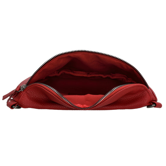 Bodybag 23,5 x 15cm in Lederoptik Dunkelrot - leder-accessoires.com