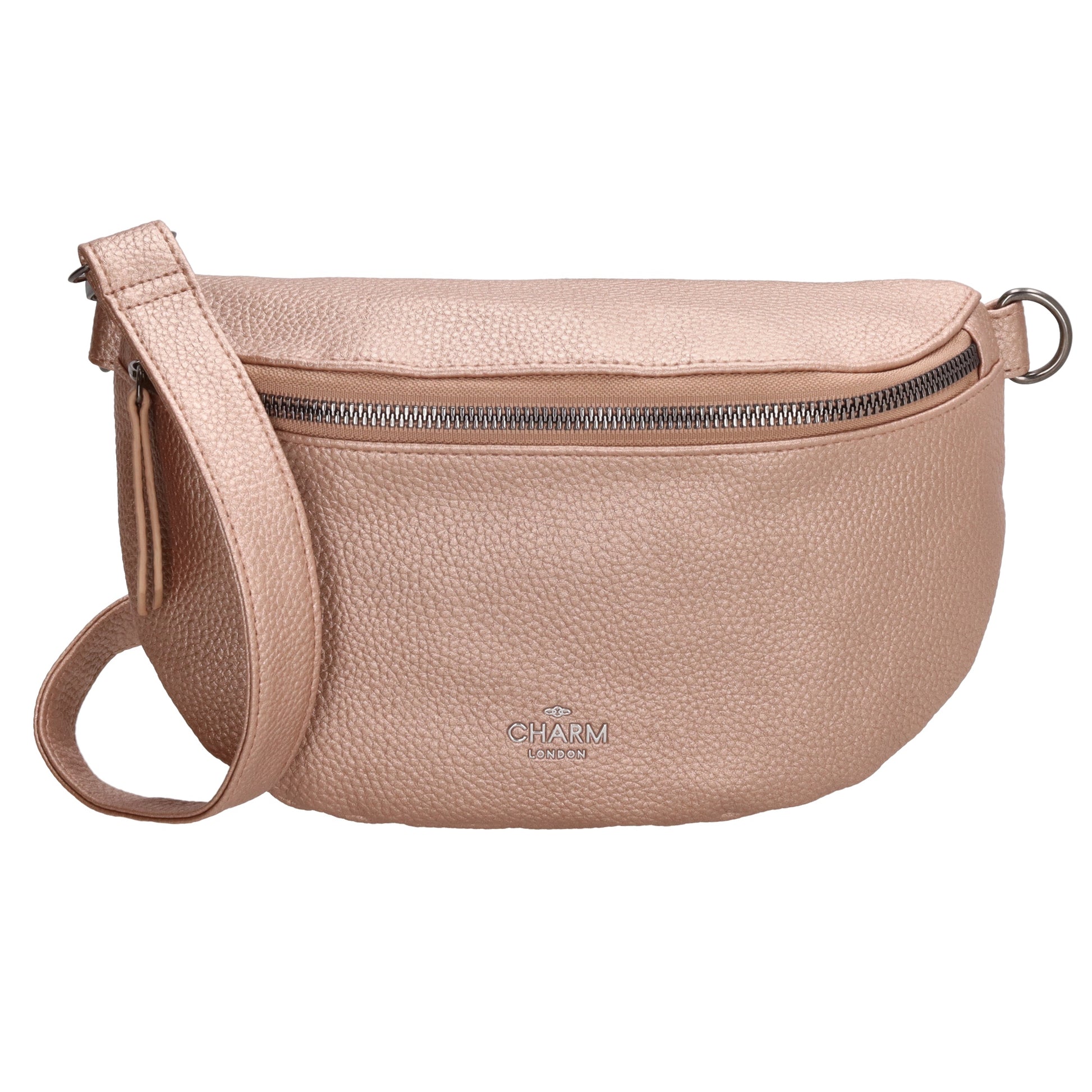 Bodybag 23,5 x 15cm in Lederoptik Rosegold - leder-accessoires.com
