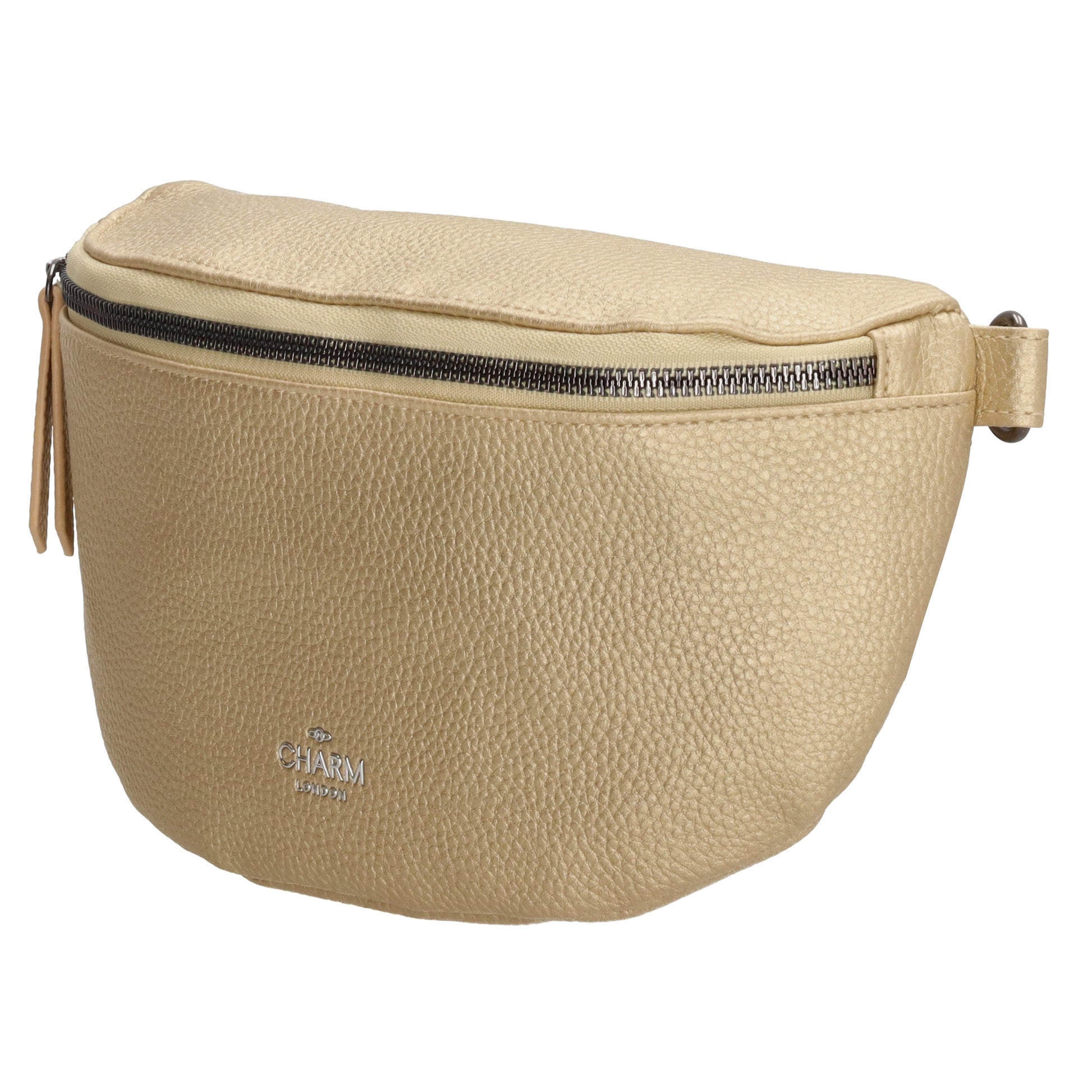 Bodybag 23,5 x 15cm in Lederoptik Gold - leder-accessoires.com