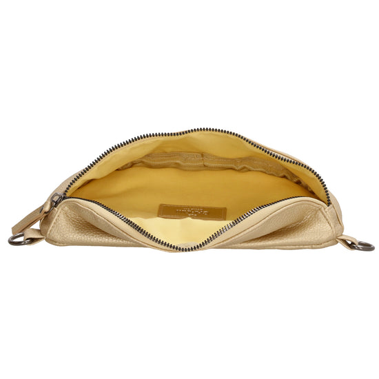 Bodybag 23,5 x 15cm in Lederoptik Gold - leder-accessoires.com