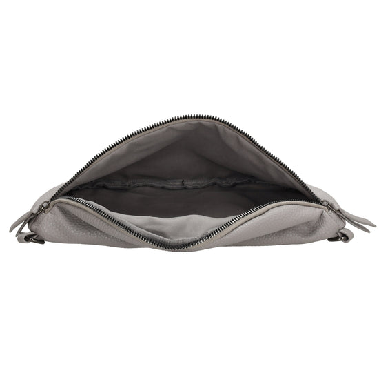 Bodybag 27,5 x 17cm in Lederoptik Grau - leder-accessoires.com