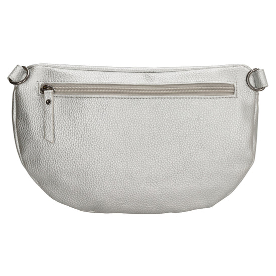 Bodybag 27,5 x 17cm in Lederoptik Silber - leder-accessoires.com