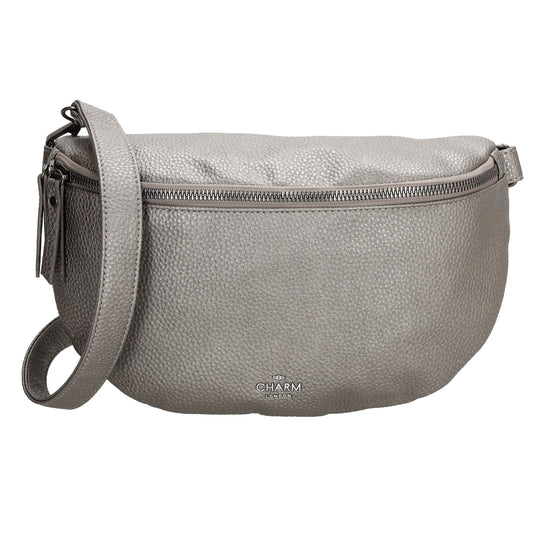 Bodybag 27,5 x 17cm in Lederoptik Silber-Metallic