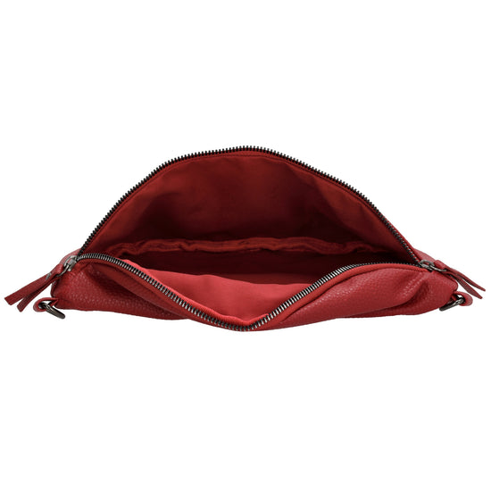 Bodybag 27,5 x 17cm in Lederoptik Dunkelrot - leder-accessoires.com