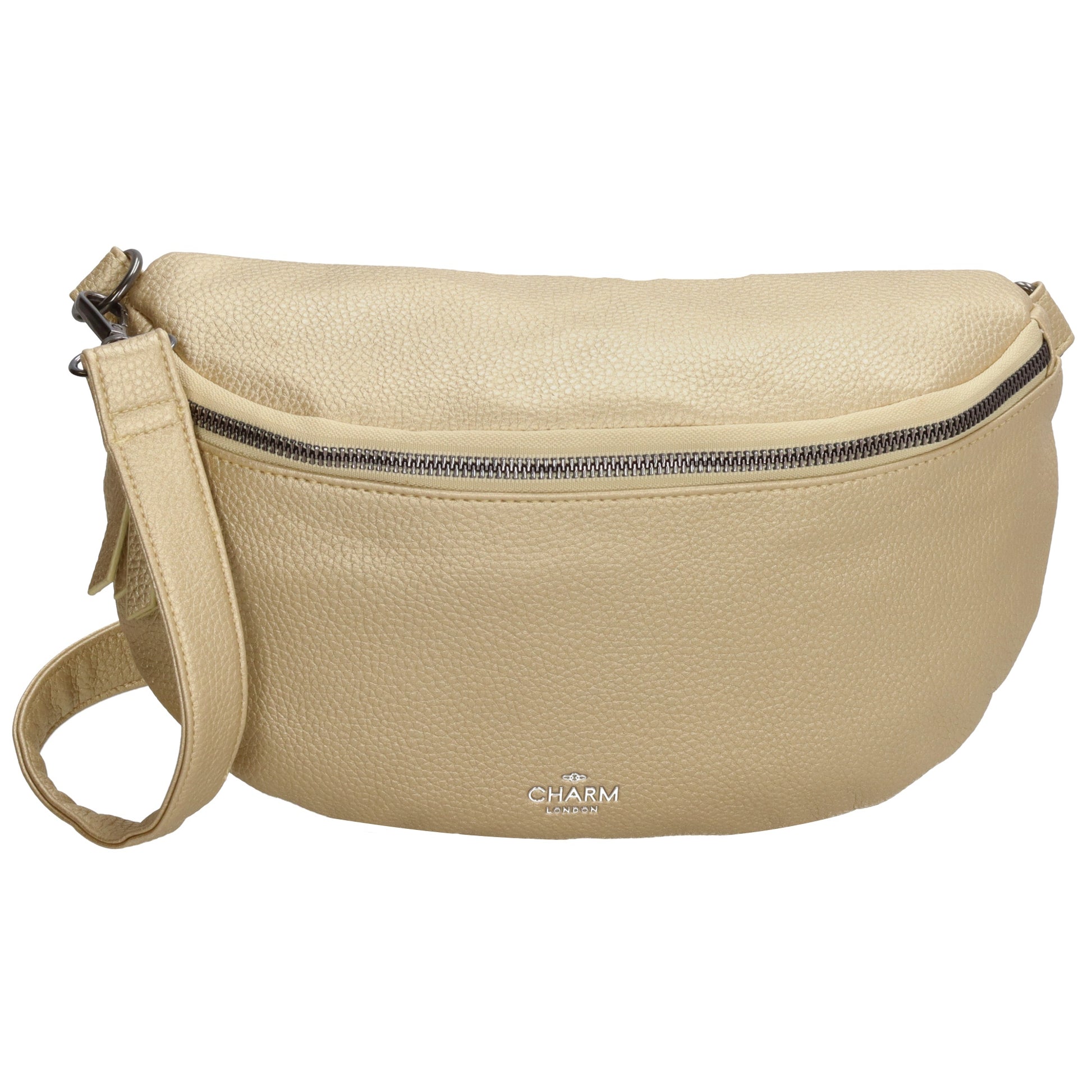 Bodybag 27,5 x 17cm in Lederoptik Gold - leder-accessoires.com