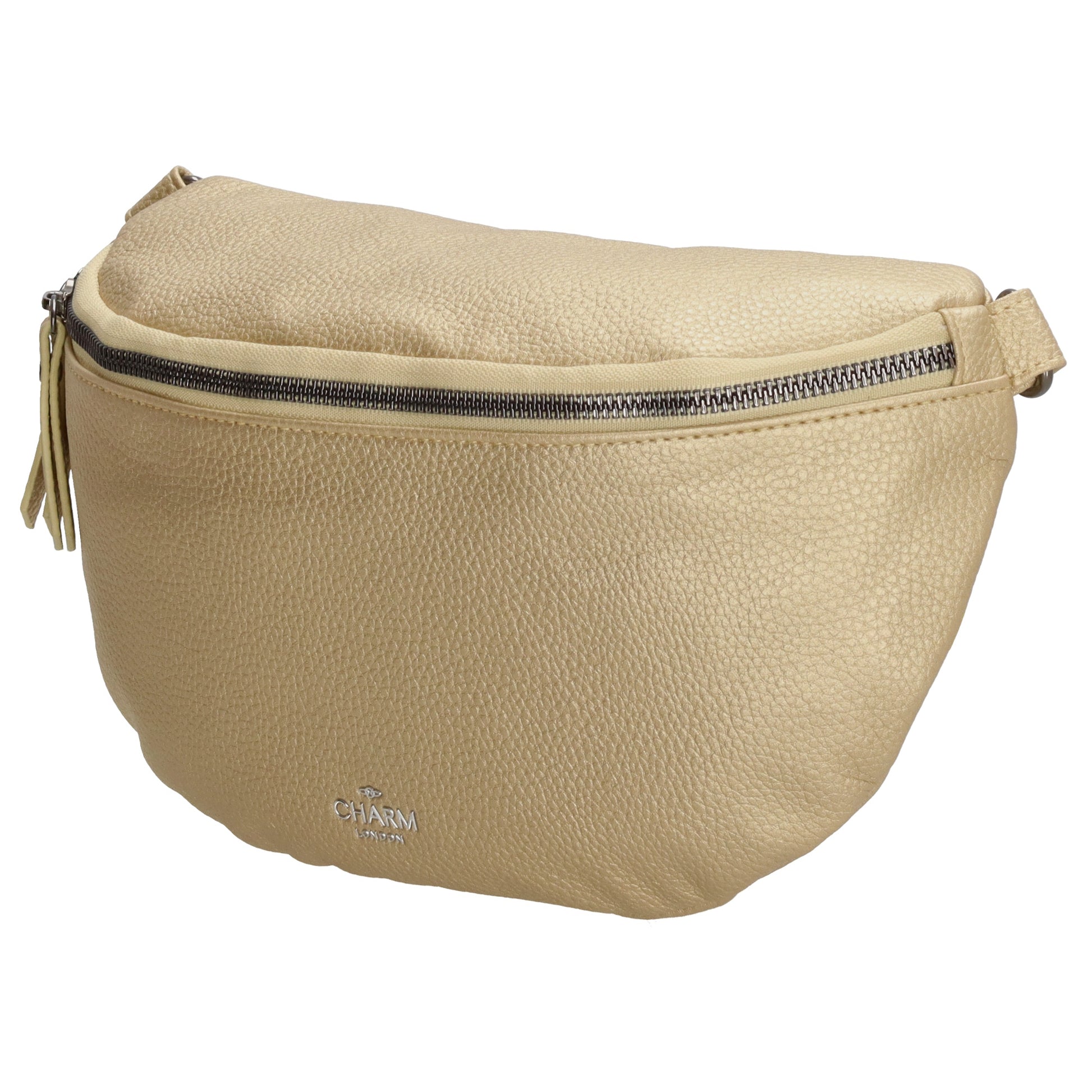 Bodybag 27,5 x 17cm in Lederoptik Gold - leder-accessoires.com