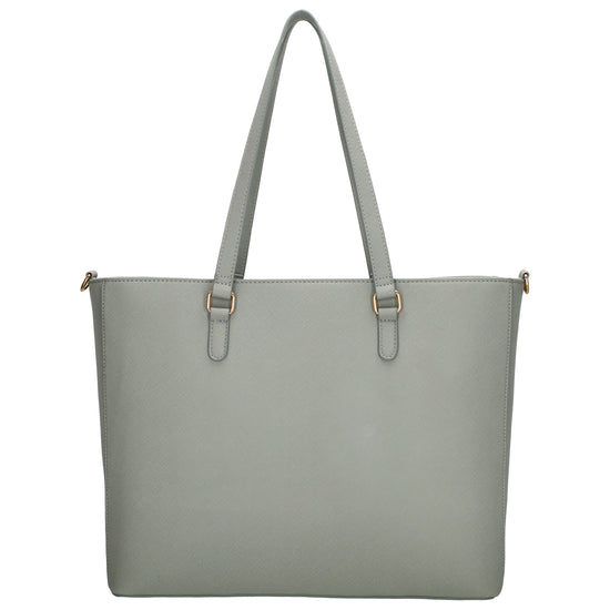 XXL Shopper 45x31cm in Hellgrau mit Reißverschluss und Laptopfach - leder-accessoires.com