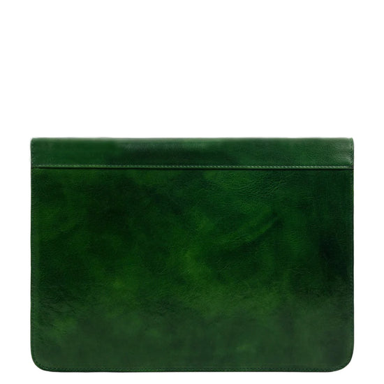 Dokumentenmappe-| Organizer A4 in Grün mit Reißverschluss - leder-accessoires.com