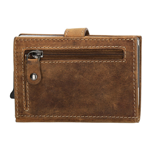 Safety Wallet 8x10cm Cognac kompakt mit RFID Schutz