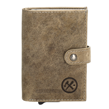 Safety Wallet 8x10cm Sand Slim Leder mit RFID Schutz