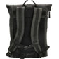 Rolltop Rucksack aus Leder in Schwarz mit Steckschloss