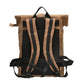 Rolltop Rucksack aus Leder in Cognac mit Steckschloss