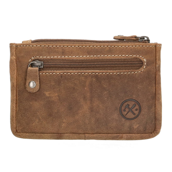 Schlüsseletui 11,5x7,5cm in Braun aus Leder mit Reißverschluss - leder-accessoires.com