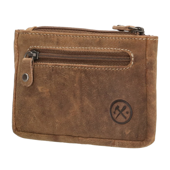 Schlüsseletui 11,5x7,5cm in Braun aus Leder mit Reißverschluss - leder-accessoires.com