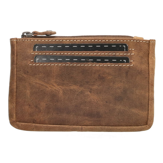 Schlüsseletui 11,5x7,5cm in Braun aus Leder mit Reißverschluss - leder-accessoires.com