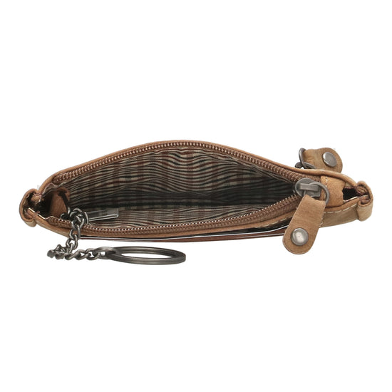 Schlüsseletui 11,5x7,5cm in Braun aus Leder mit Reißverschluss - leder-accessoires.com