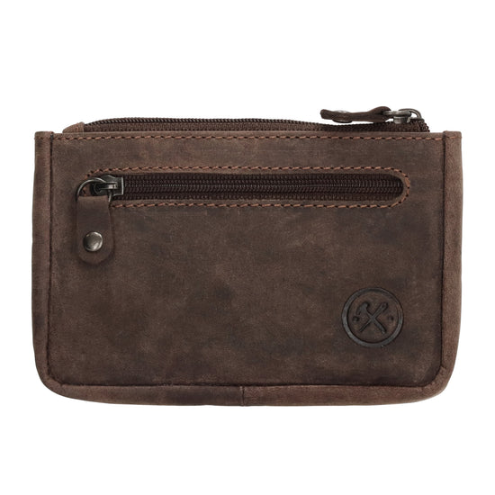 Schlüsseletui 11,5x7,5cm in Braun aus Leder mit Reißverschluss - leder-accessoires.com