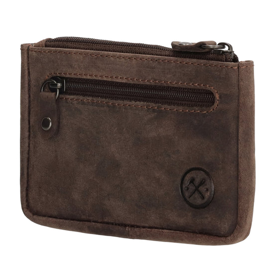 Schlüsseletui 11,5x7,5cm in Braun aus Leder mit Reißverschluss - leder-accessoires.com