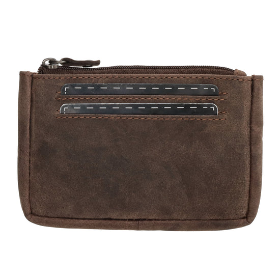 Schlüsseletui 11,5x7,5cm in Braun aus Leder mit Reißverschluss - leder-accessoires.com