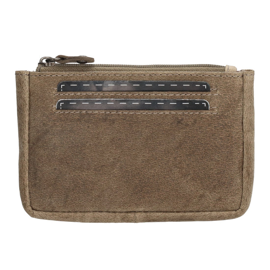 Schlüsseletui 11,5x7,5cm in Beige aus Leder mit Reißverschluss - leder-accessoires.com