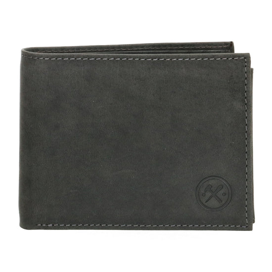Geldbörse Querformat 12 x 9,5cm mit Riegel in Schwarz aus Leder - leder-accessoires.com